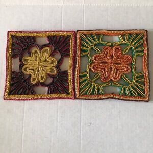Colorful Crochet Square Coasters